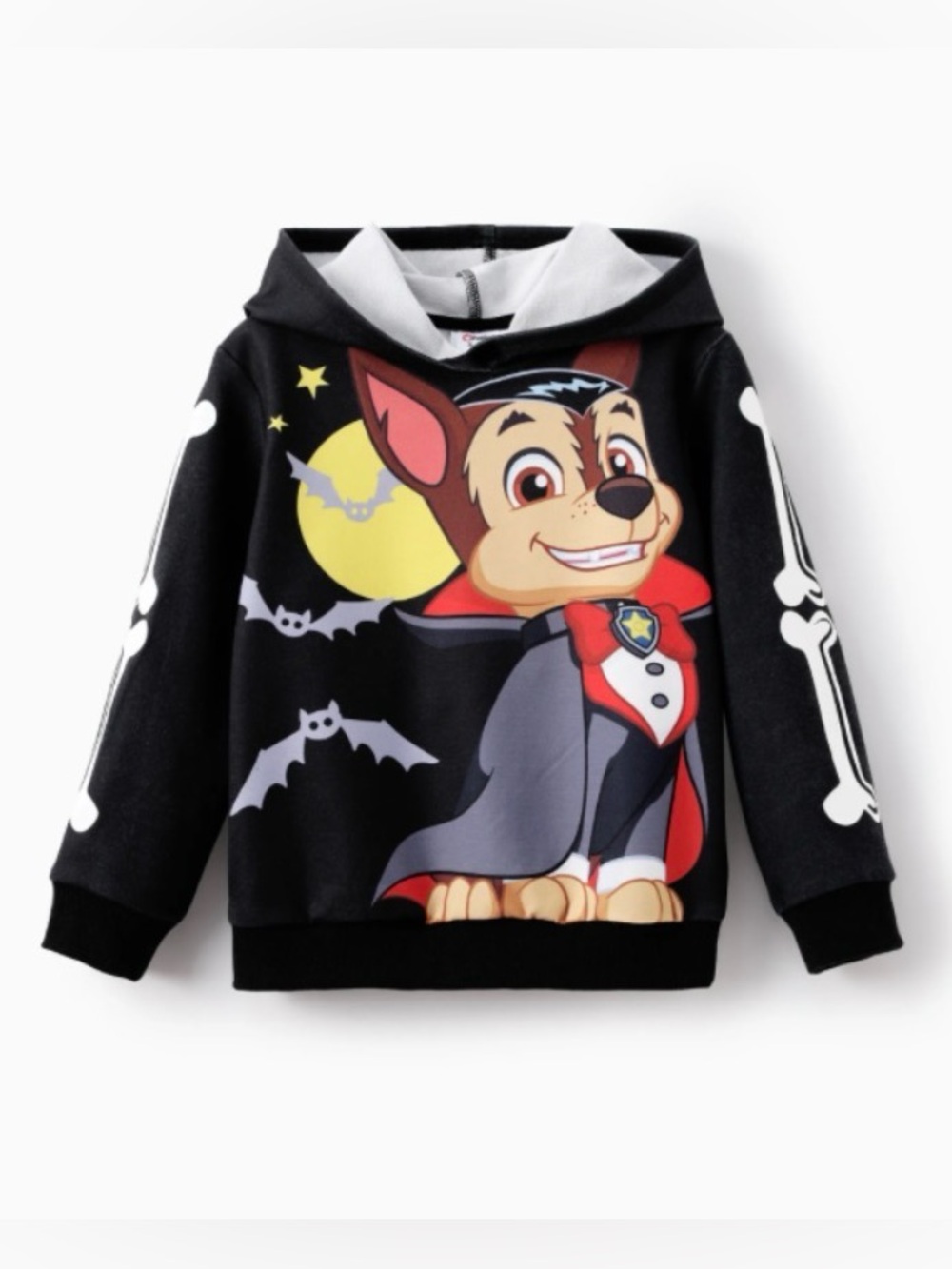 PAW Patrol Chase Black Halloween Costume Hoodie, Size 5-6Y